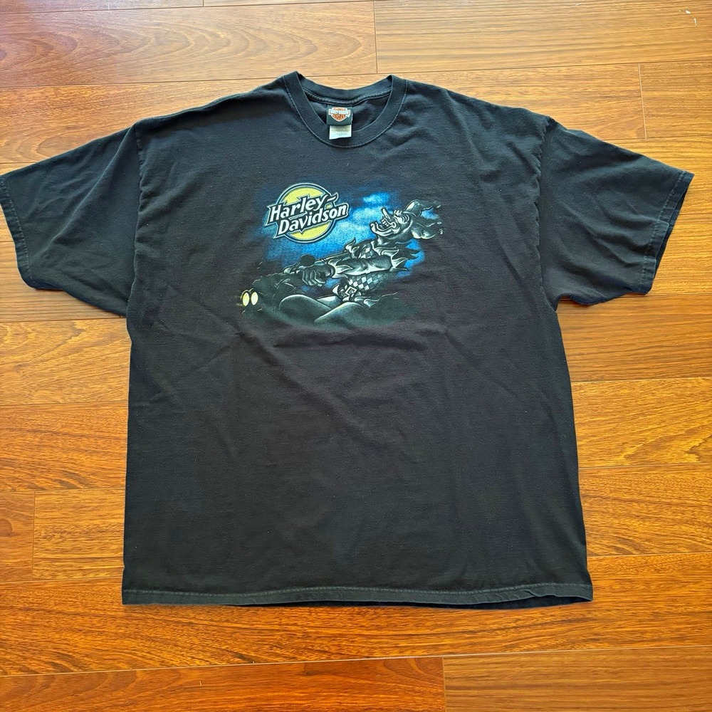 Vintage Harley Davidson T Shirt XXL Made in USA 2000's St Charles Jester Biker
